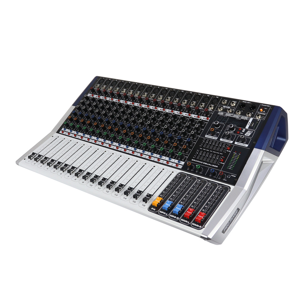 Audio Interface - Профессиональный 350-ваттный 16-канальный металлический аудиомикшер с