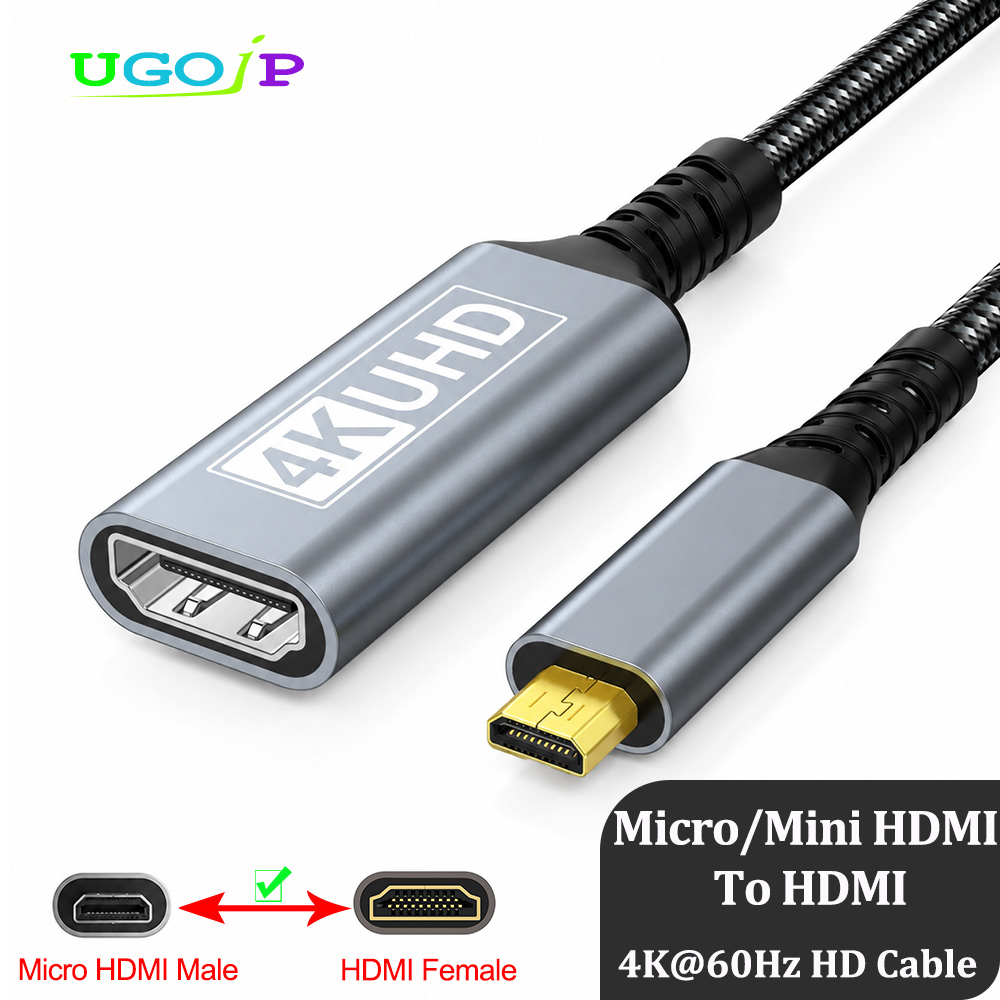 Mdi Cable - Кабель-адаптер UGOjP 4K Mini/Micro HDMI -