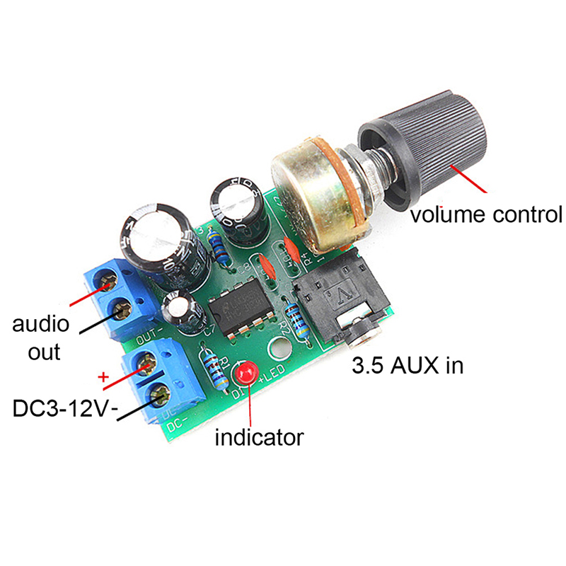 Volume Control Board - 【C】Плата аудиоусилителя LM386 10 Вт, моно,