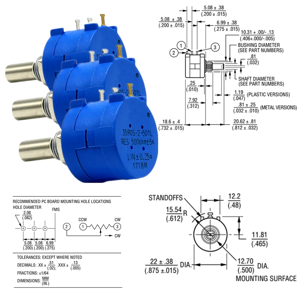 3590S-2-103L 3590S 10 кОм Прец – обзор и цена Potentiometer 10K